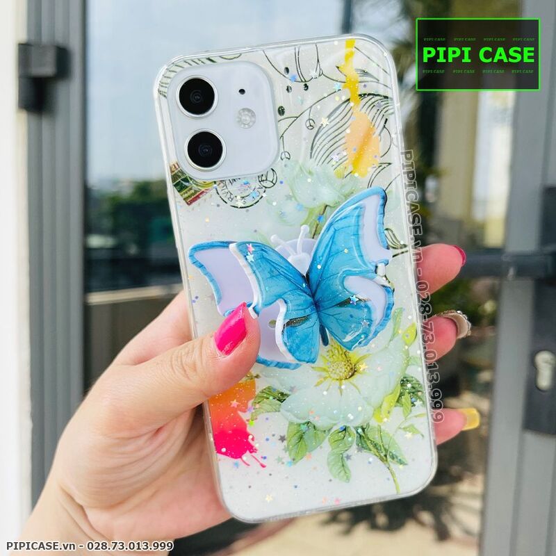 Ốp Lưng iPhone 12 - Iring Butterfly - Xanh