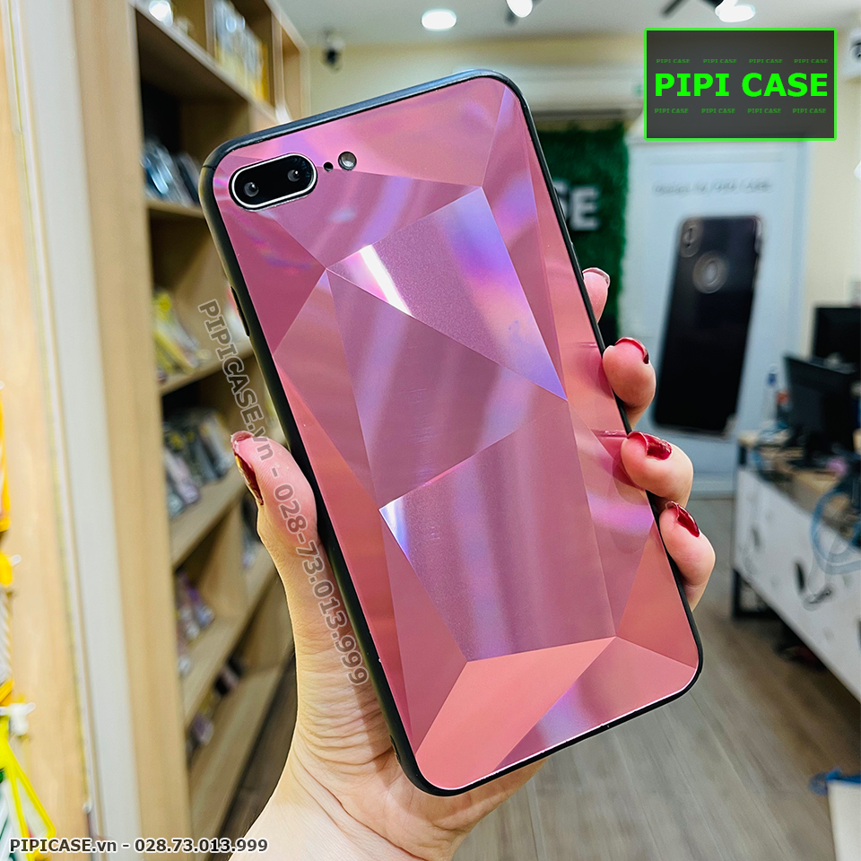 Ốp Lưng iPhone 7 Plus - Kim Cương 6D - Hồng