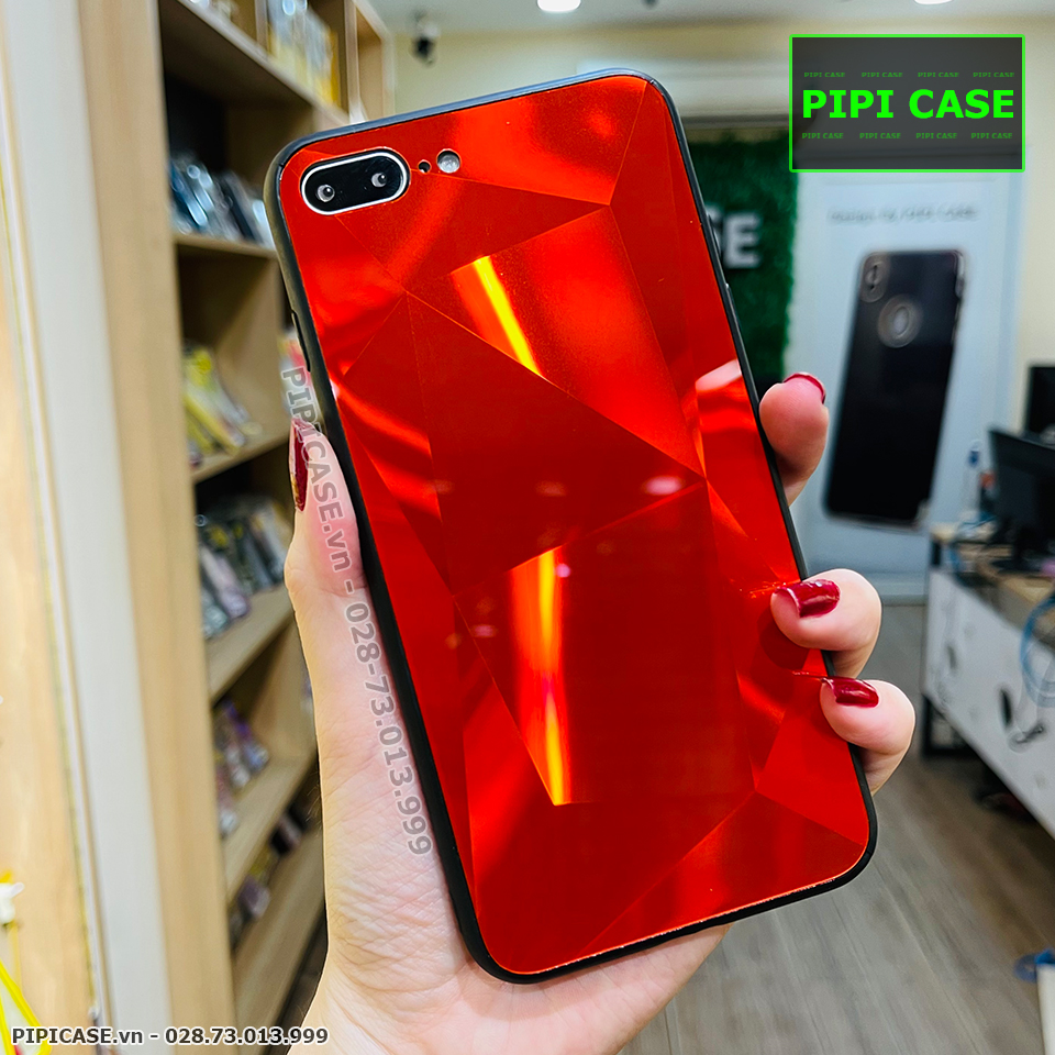 Ốp Lưng iPhone 7 Plus - Kim Cương 6D - Đỏ