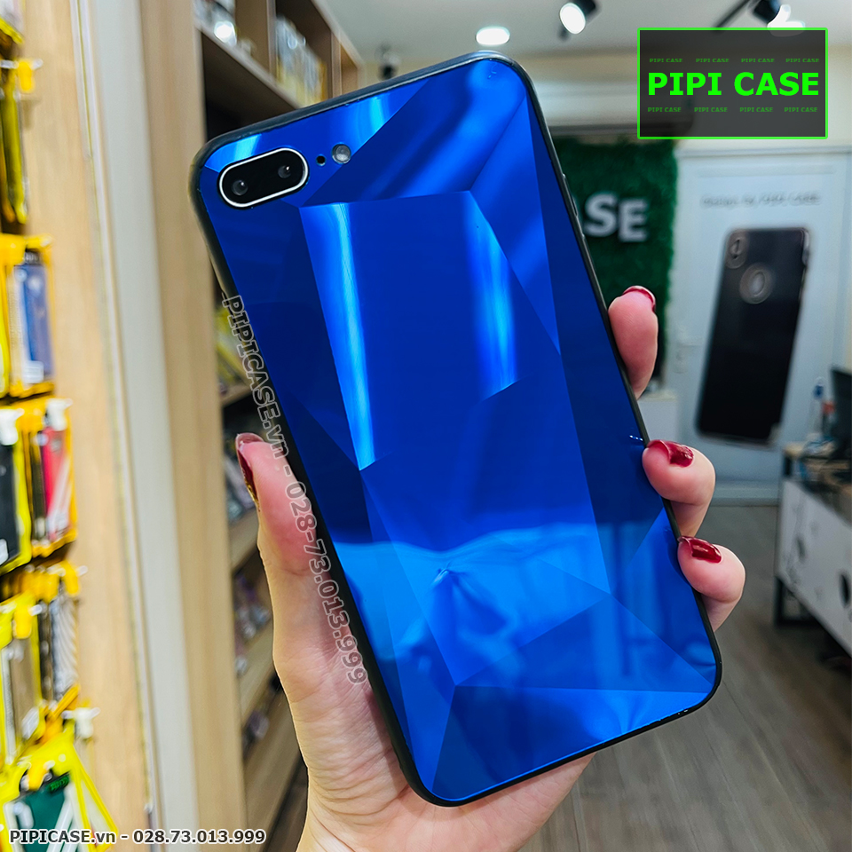 Ốp Lưng iPhone 7 Plus - Kim Cương 6D - Xanh