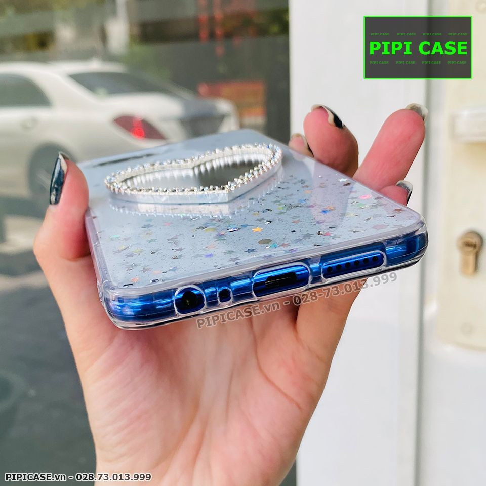 Ốp Lưng Oppo F9 - Gương Tim - Trắng