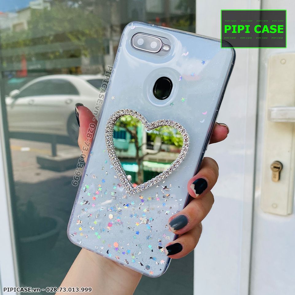 Ốp Lưng Oppo F9 - Gương Tim - Trắng