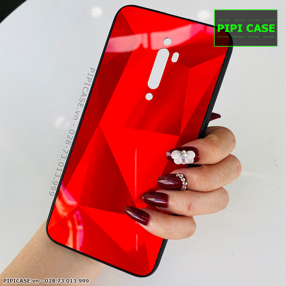 Ốp Lưng Oppo Reno 2F - Kim Cương 6D - Đỏ