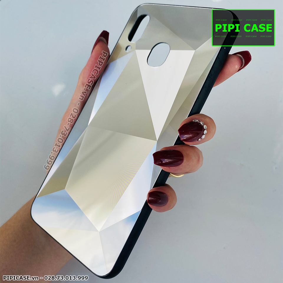 Ốp Lưng Samsung A20 / A30 - Kim Cương 6D - Bạc