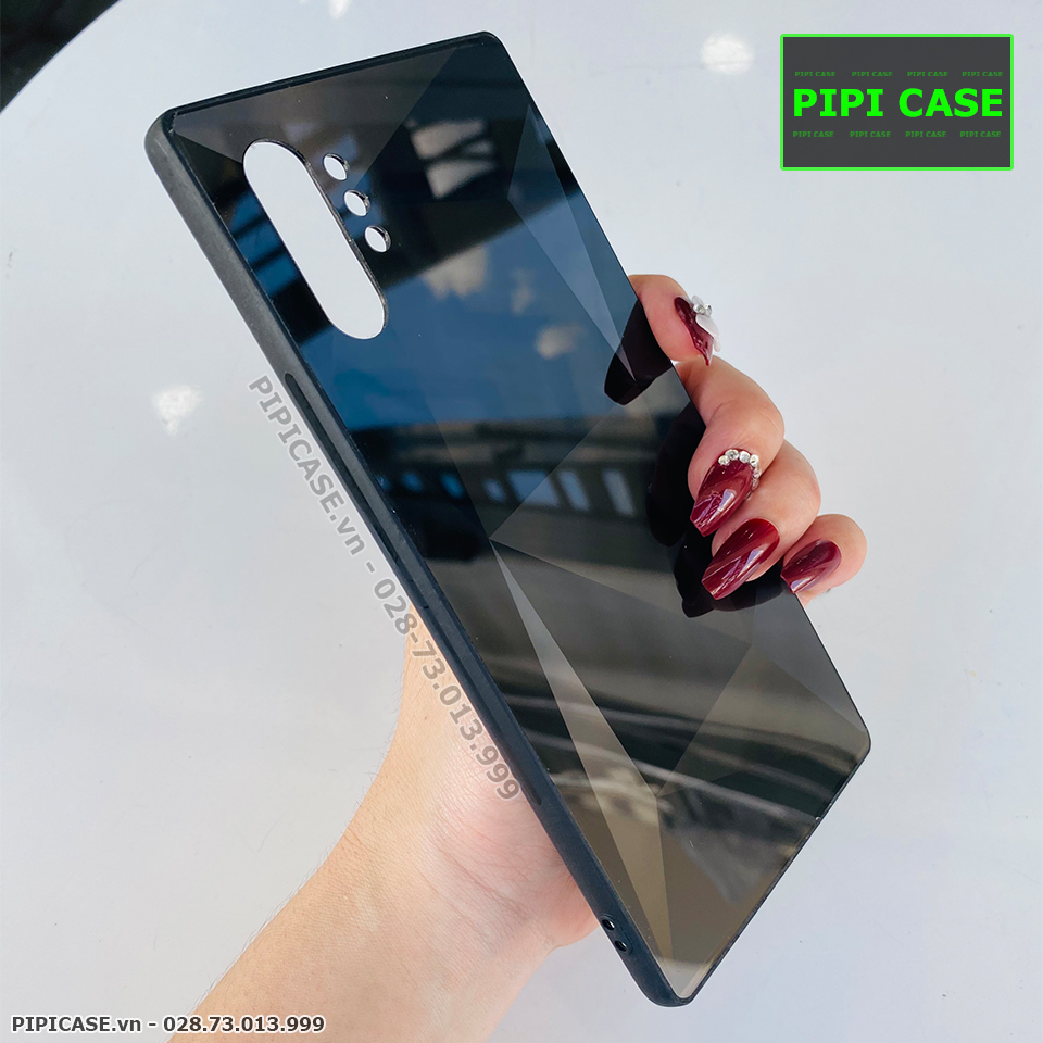 Ốp Lưng Samsung Note 10 Plus - Kim Cương 6D - Đen