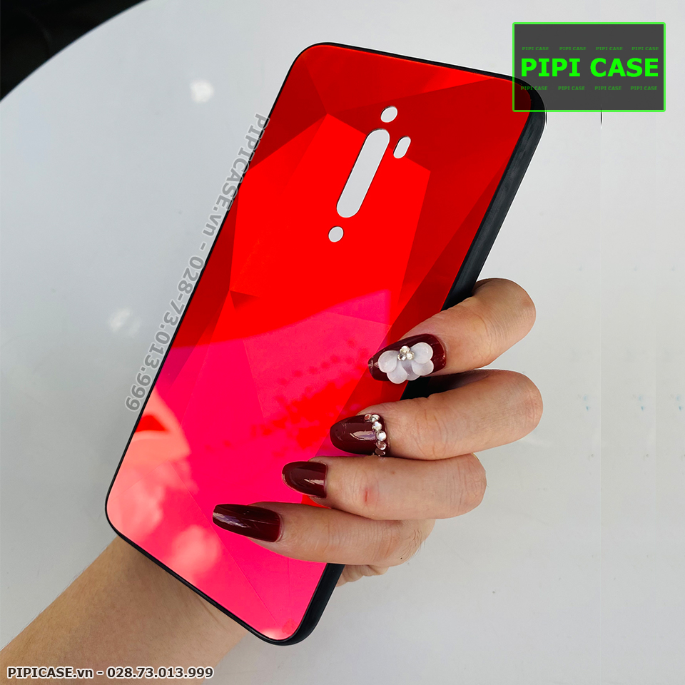 Ốp Lưng Oppo Reno 2F - Kim Cương 6D - Đỏ