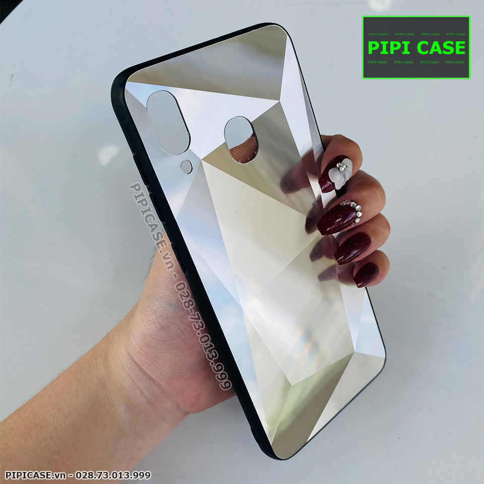 Ốp Lưng Samsung A20 / A30 - Kim Cương 6D - Bạc