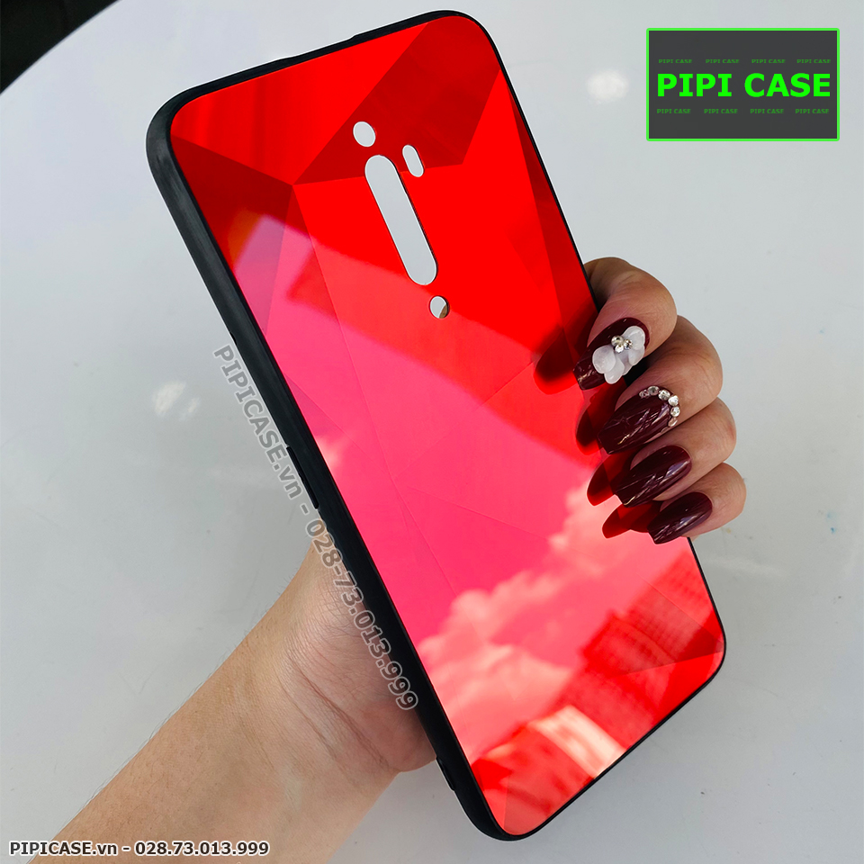 Ốp Lưng Oppo Reno 2F - Kim Cương 6D - Đỏ