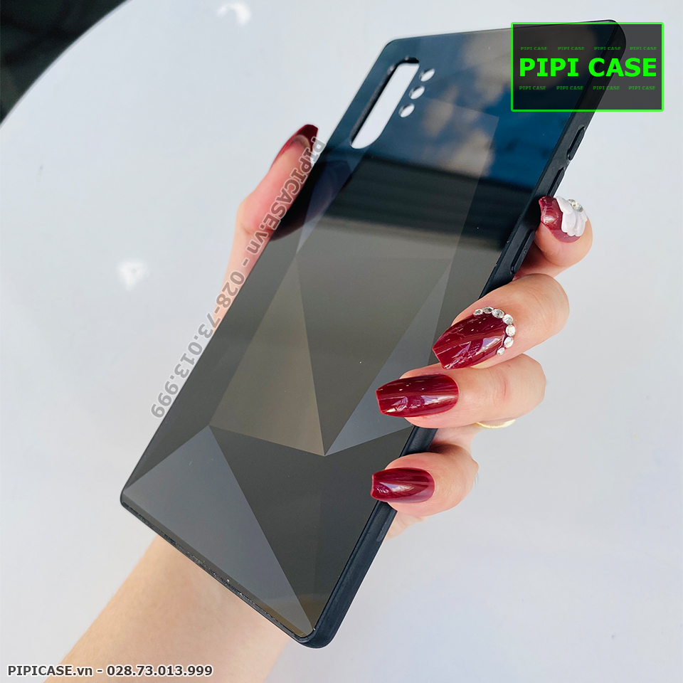 Ốp Lưng Samsung Note 10 Plus - Kim Cương 6D - Đen
