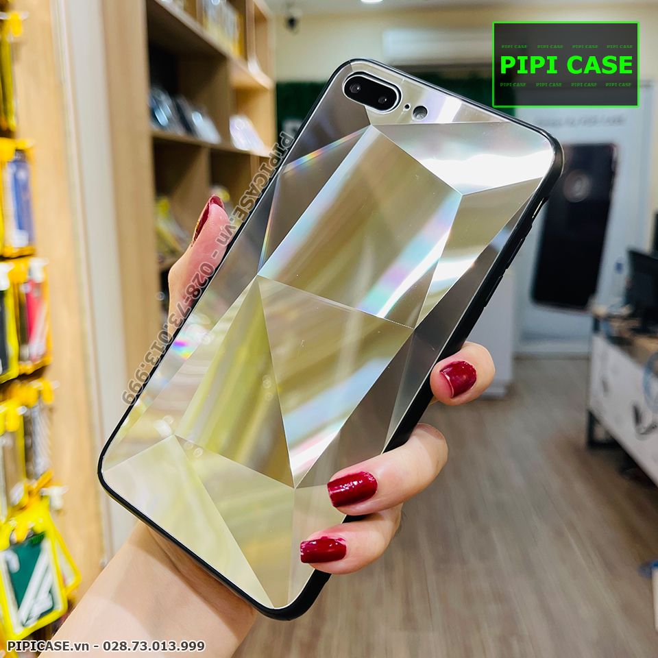 Ốp Lưng iPhone 7 Plus / 8 Plus - Kim Cương 6D - Bạc