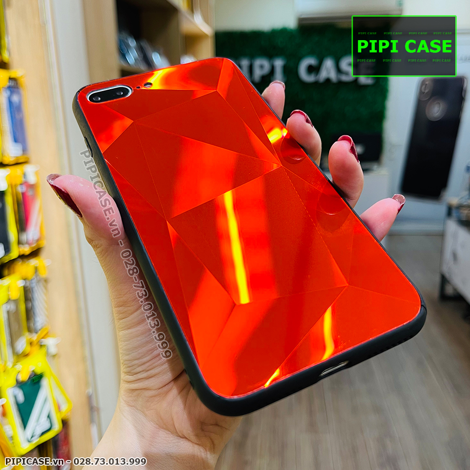 Ốp Lưng iPhone 7 Plus / 8 Plus - Kim Cương 6D - Đỏ