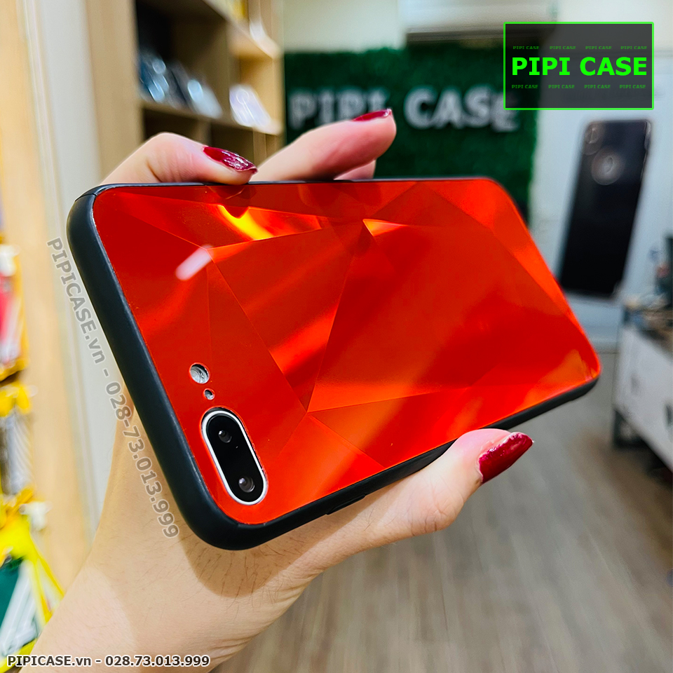 Ốp Lưng iPhone 7 Plus / 8 Plus - Kim Cương 6D - Đỏ