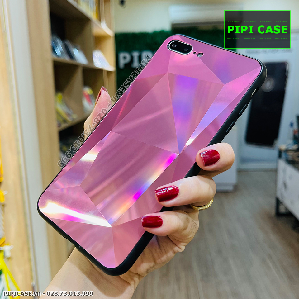 Ốp Lưng iPhone 7 Plus / 8 Plus - Kim Cương 6D - Hồng