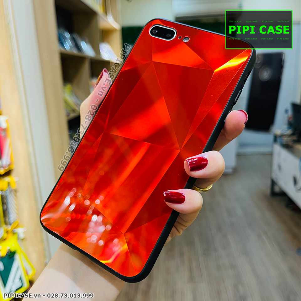 Ốp Lưng iPhone 7 Plus / 8 Plus - Kim Cương 6D - Đỏ