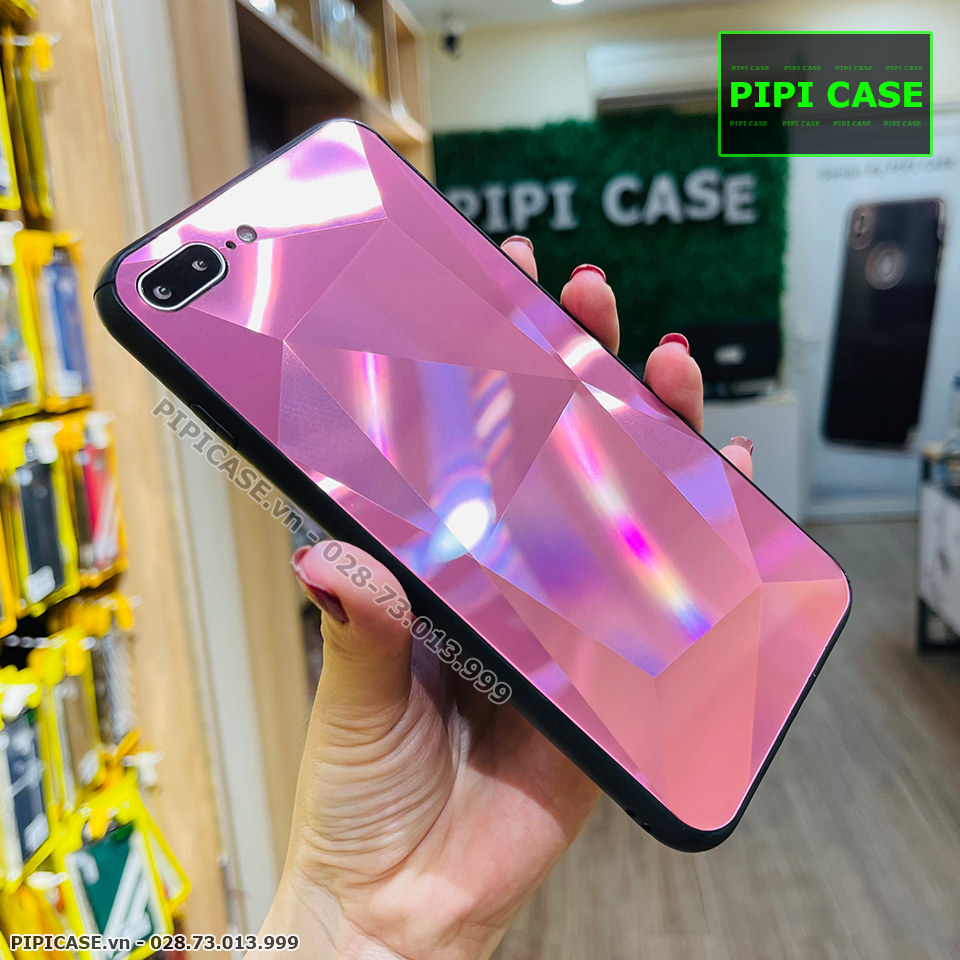 Ốp Lưng iPhone 7 Plus / 8 Plus - Kim Cương 6D - Hồng