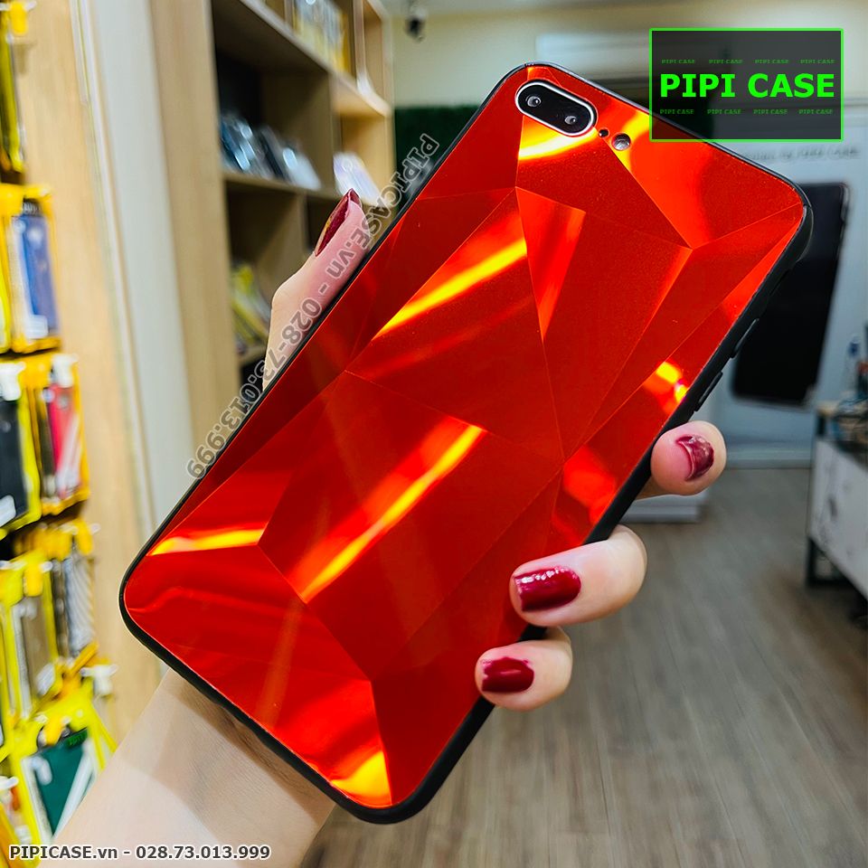 Ốp Lưng iPhone 7 Plus / 8 Plus - Kim Cương 6D - Đỏ