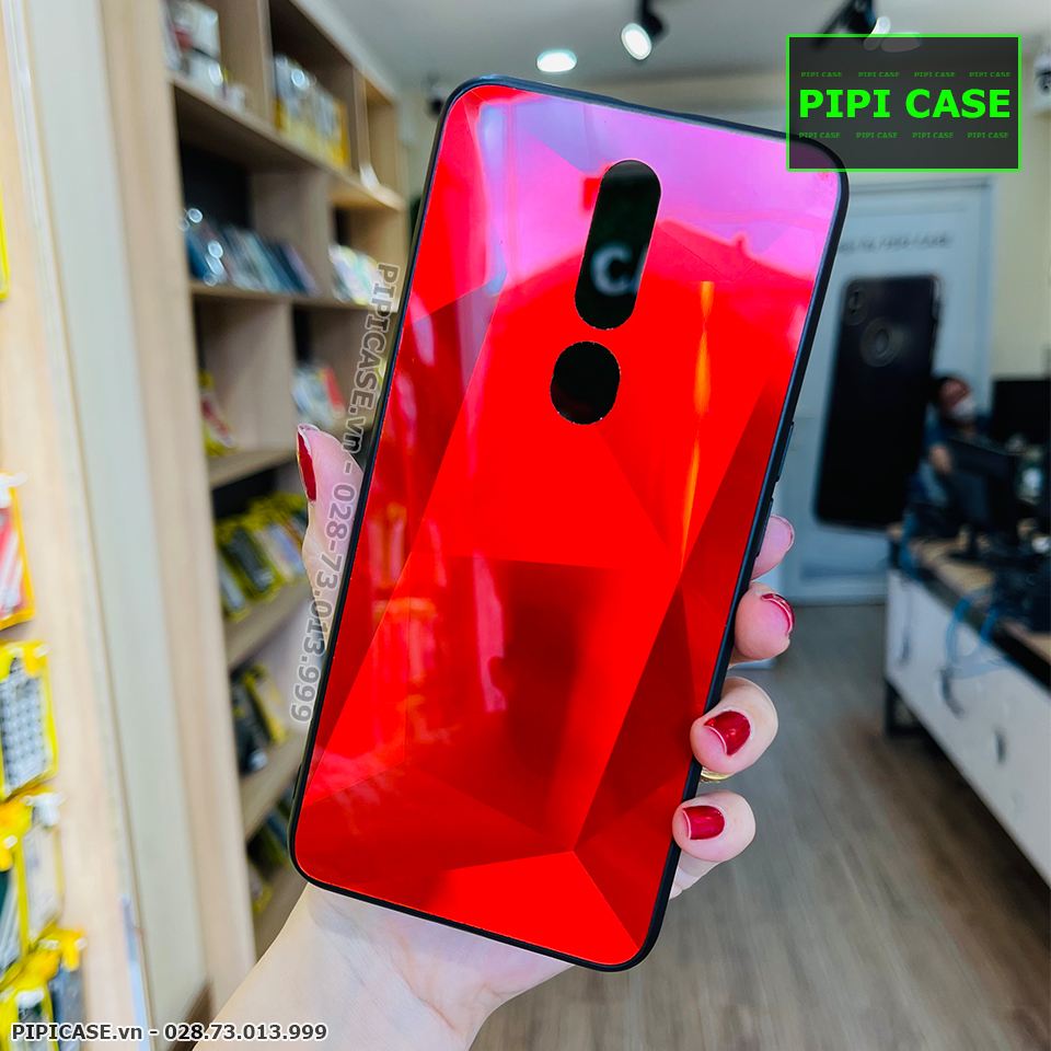 Ốp Lưng Oppo F11 Pro - Kim Cương 6D - Đỏ