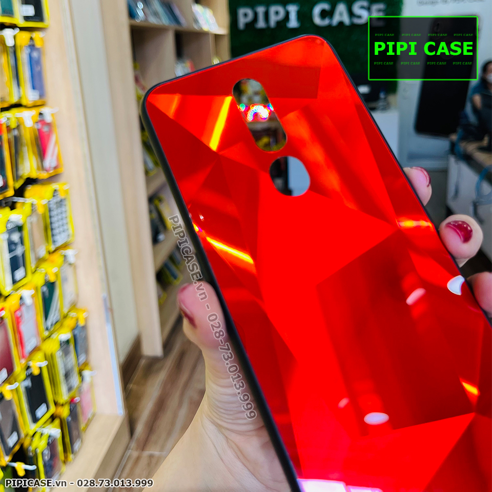 Ốp Lưng Oppo F11 Pro - Kim Cương 6D - Đỏ
