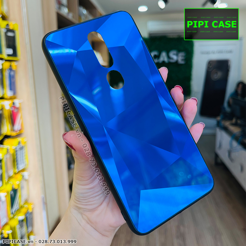 Ốp Lưng Oppo F11 Pro - Kim Cương 6D - Xanh