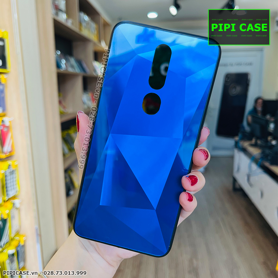 Ốp Lưng Oppo F11 Pro - Kim Cương 6D - Xanh