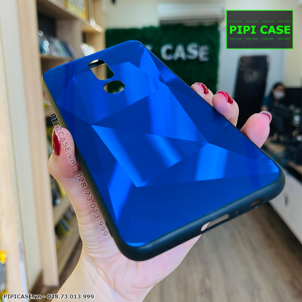 Ốp Lưng Oppo F11 Pro - Kim Cương 6D - Xanh