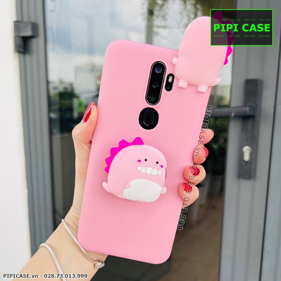 Ốp Lưng Oppo A5 2020 / A9 2020 - Pop Khủng Long - Hồng