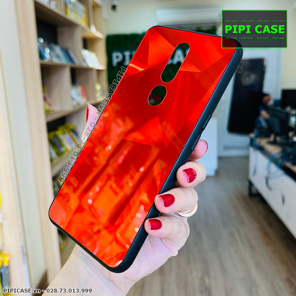Ốp Lưng Oppo F11 Pro - Kim Cương 6D - Đỏ