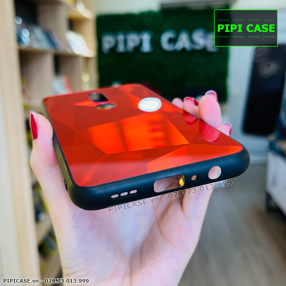 Ốp Lưng Oppo F11 Pro - Kim Cương 6D - Đỏ