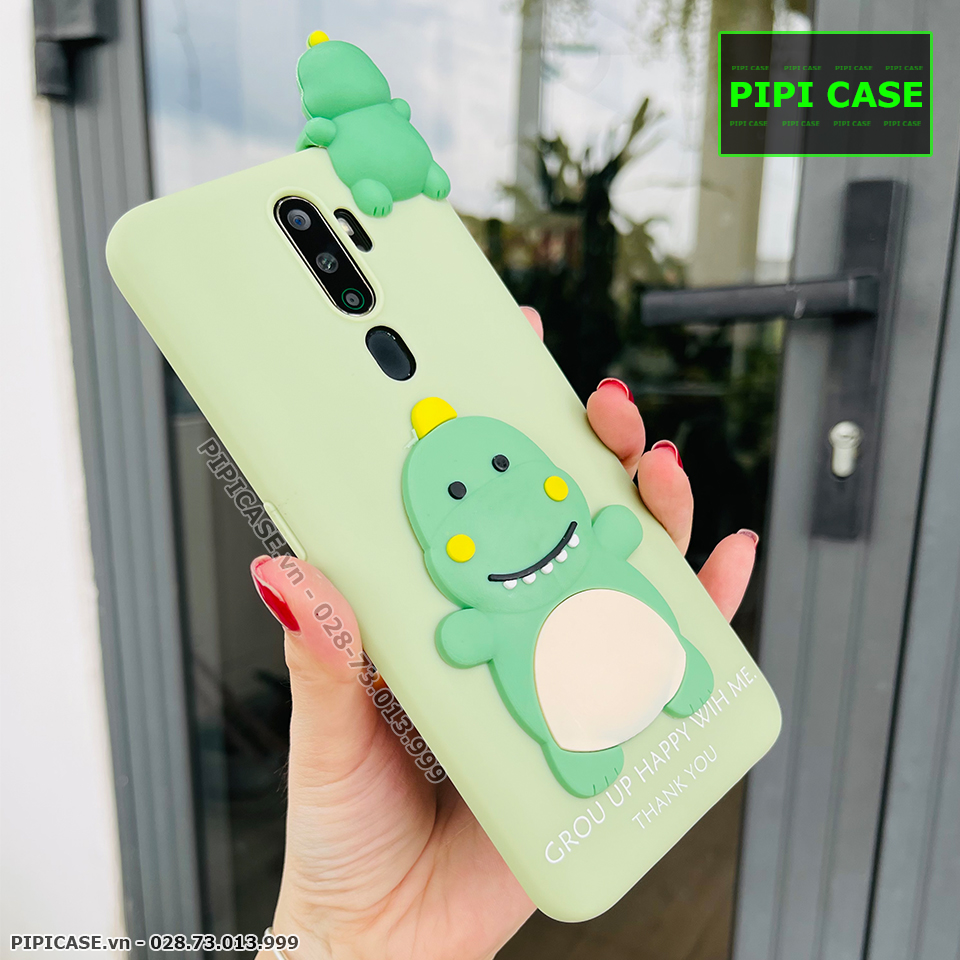 Ốp Lưng Oppo A5 2020 / A9 2020 - Khủng Long - Xanh