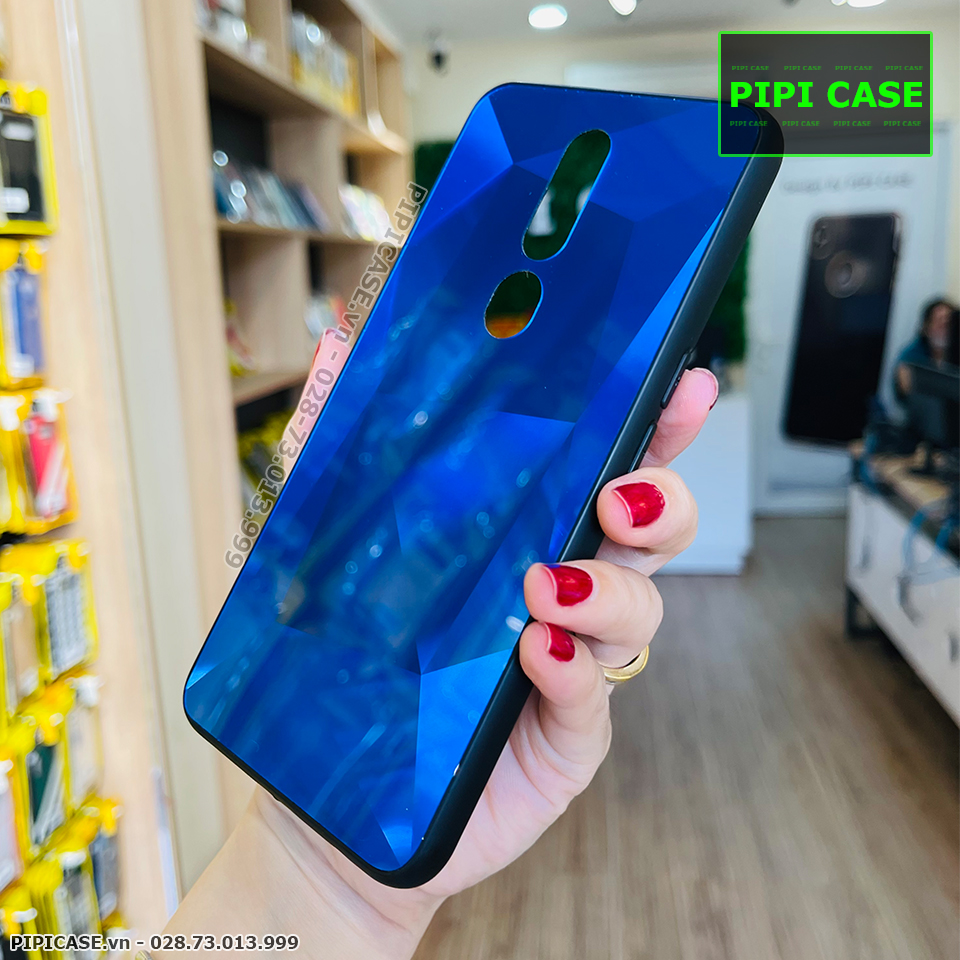 Ốp Lưng Oppo F11 Pro - Kim Cương 6D - Xanh