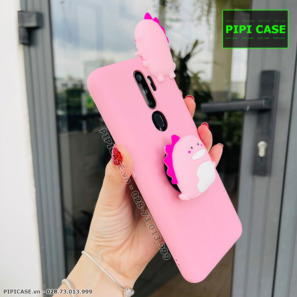 Ốp Lưng Oppo A5 2020 / A9 2020 - Pop Khủng Long - Hồng