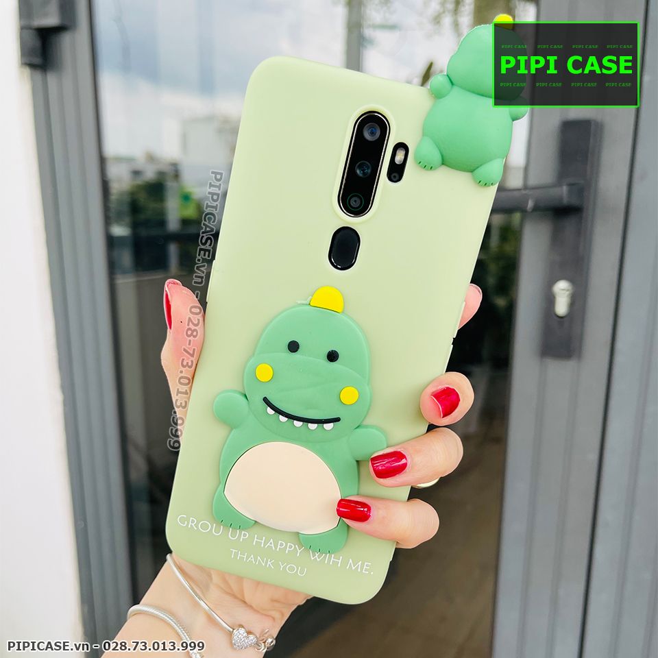 Ốp Lưng Oppo A5 2020 / A9 2020 - Khủng Long - Xanh