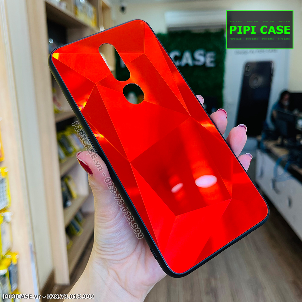 Ốp Lưng Oppo F11 Pro - Kim Cương 6D - Đỏ