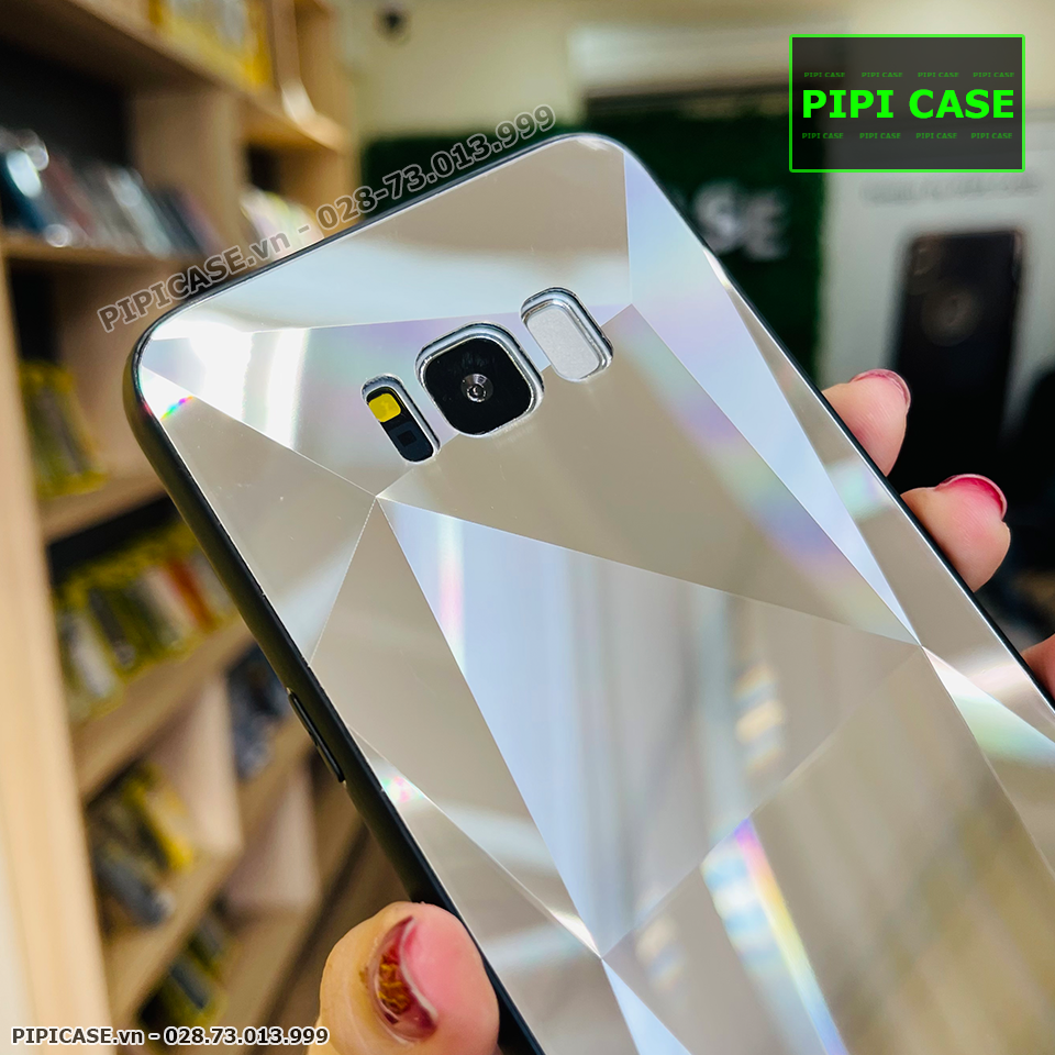 Ốp Lưng Samsung S8 Plus - Kim Cương 6D - Bạc