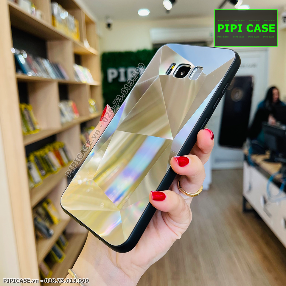 Ốp Lưng Samsung S8 Plus - Kim Cương 6D - Bạc