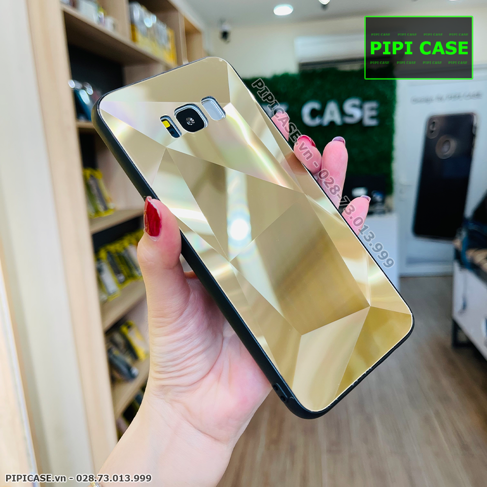 Ốp Lưng Samsung S8 Plus - Kim Cương 6D - Vàng