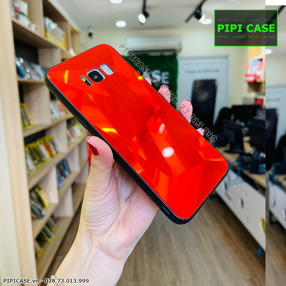Ốp Lưng Samsung S8 Plus - Kim Cương 6D - Đỏ