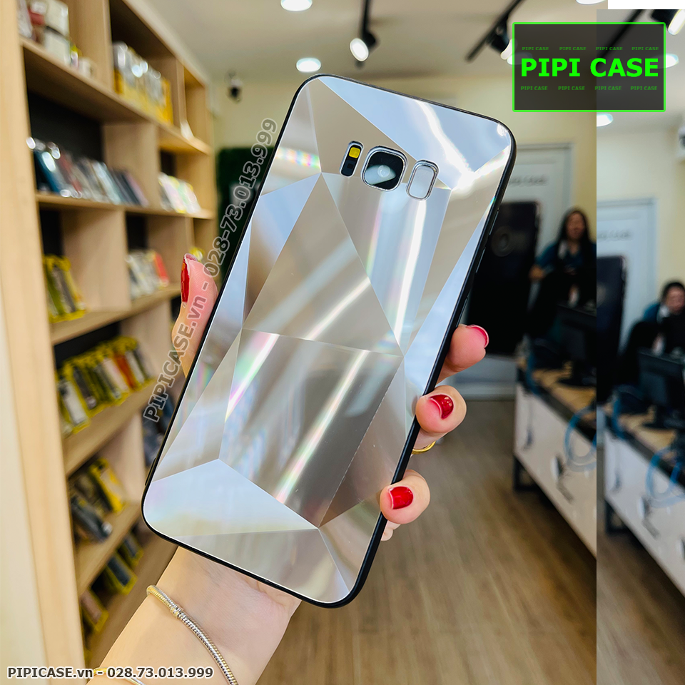 Ốp Lưng Samsung S8 Plus - Kim Cương 6D - Bạc