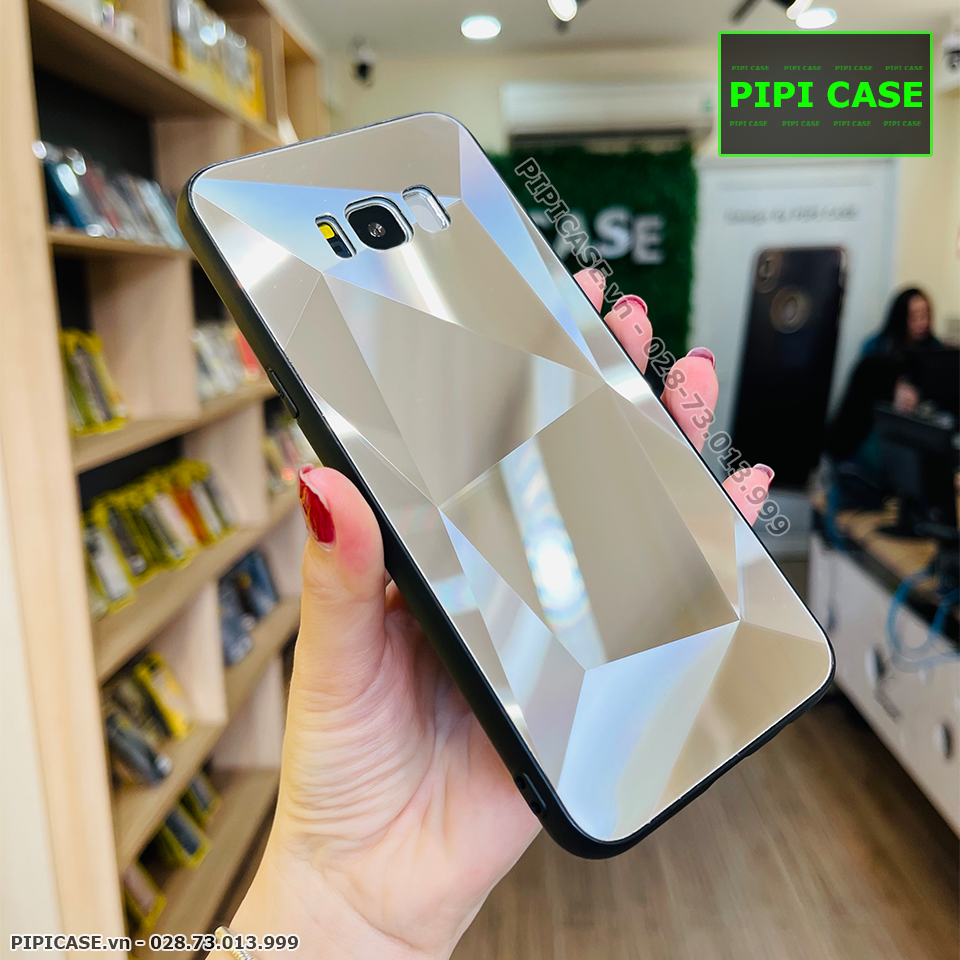 Ốp Lưng Samsung S8 Plus - Kim Cương 6D - Bạc