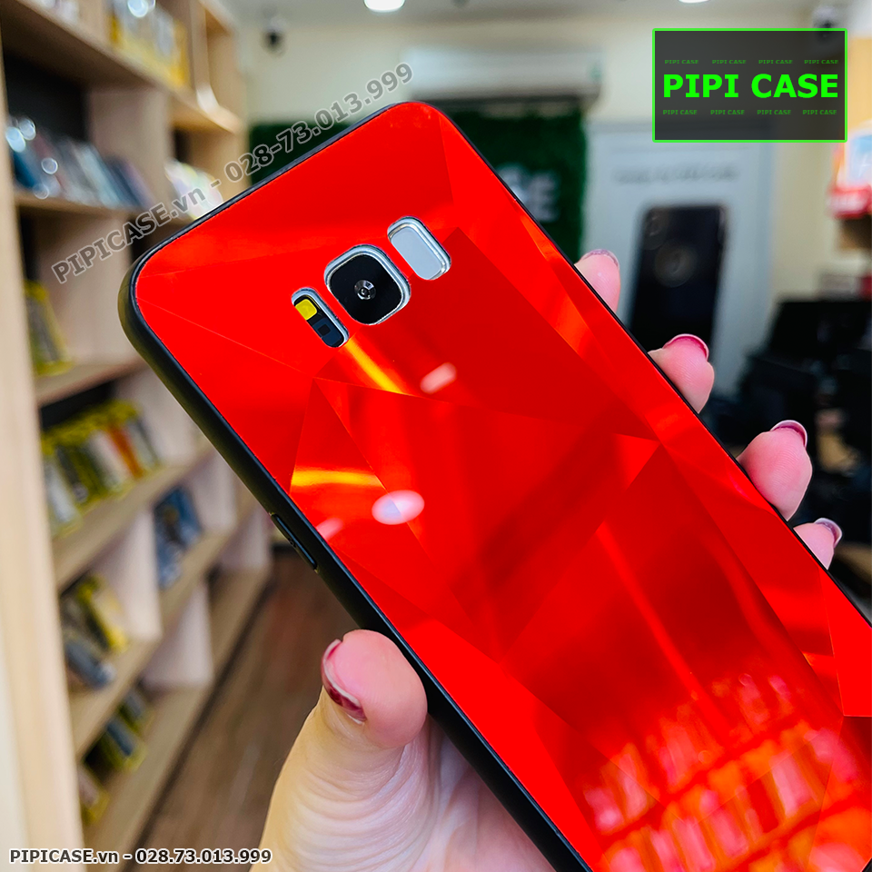 Ốp Lưng Samsung S8 Plus - Kim Cương 6D - Đỏ