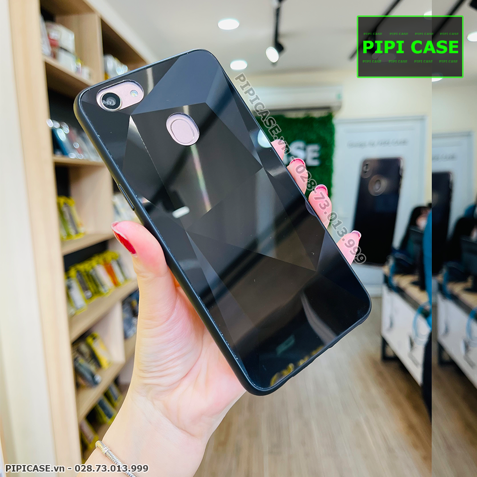 Ốp Lưng Oppo F5 - Kim Cương 6D - Đen
