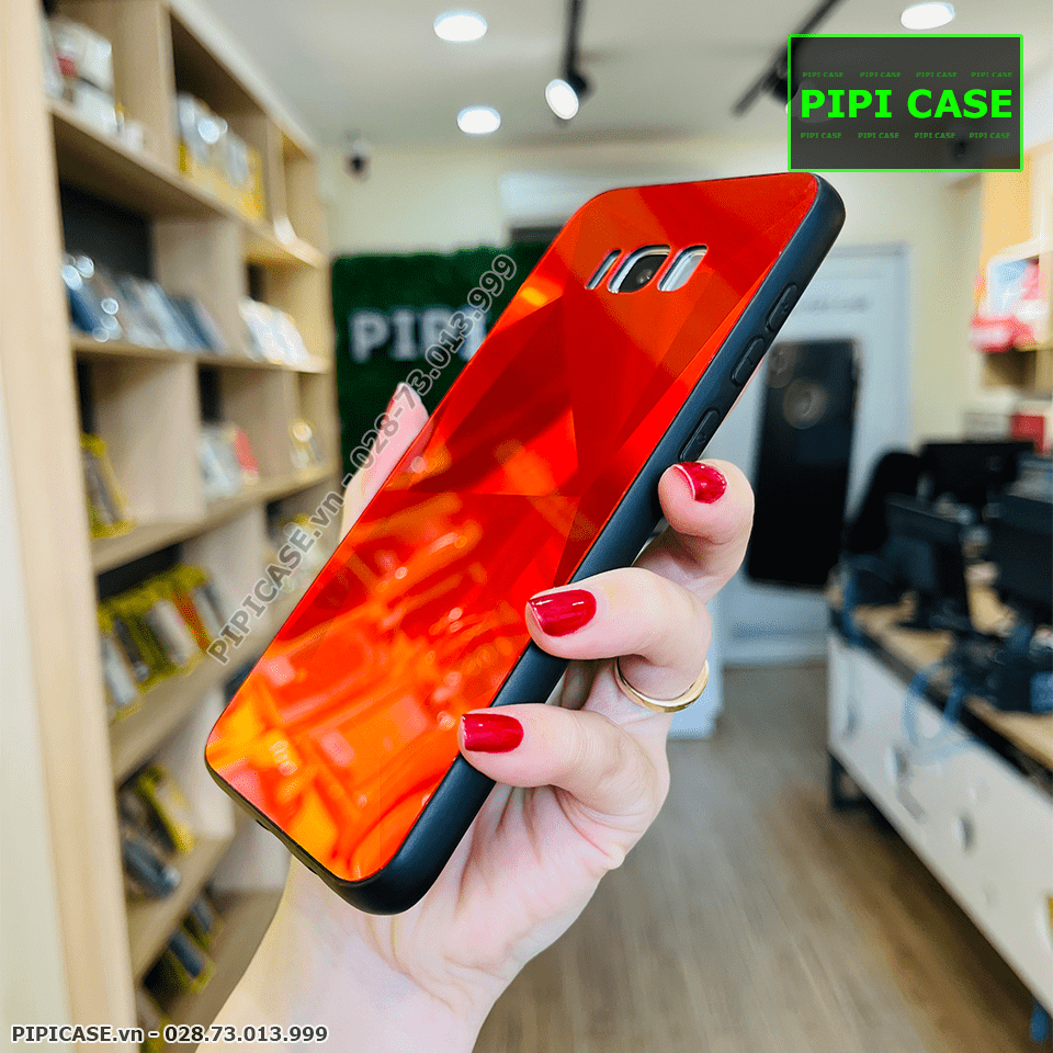 Ốp Lưng Samsung S8 Plus - Kim Cương 6D - Đỏ