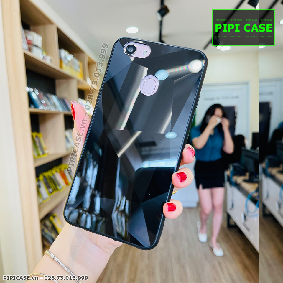 Ốp Lưng Oppo F5 - Kim Cương 6D - Đen