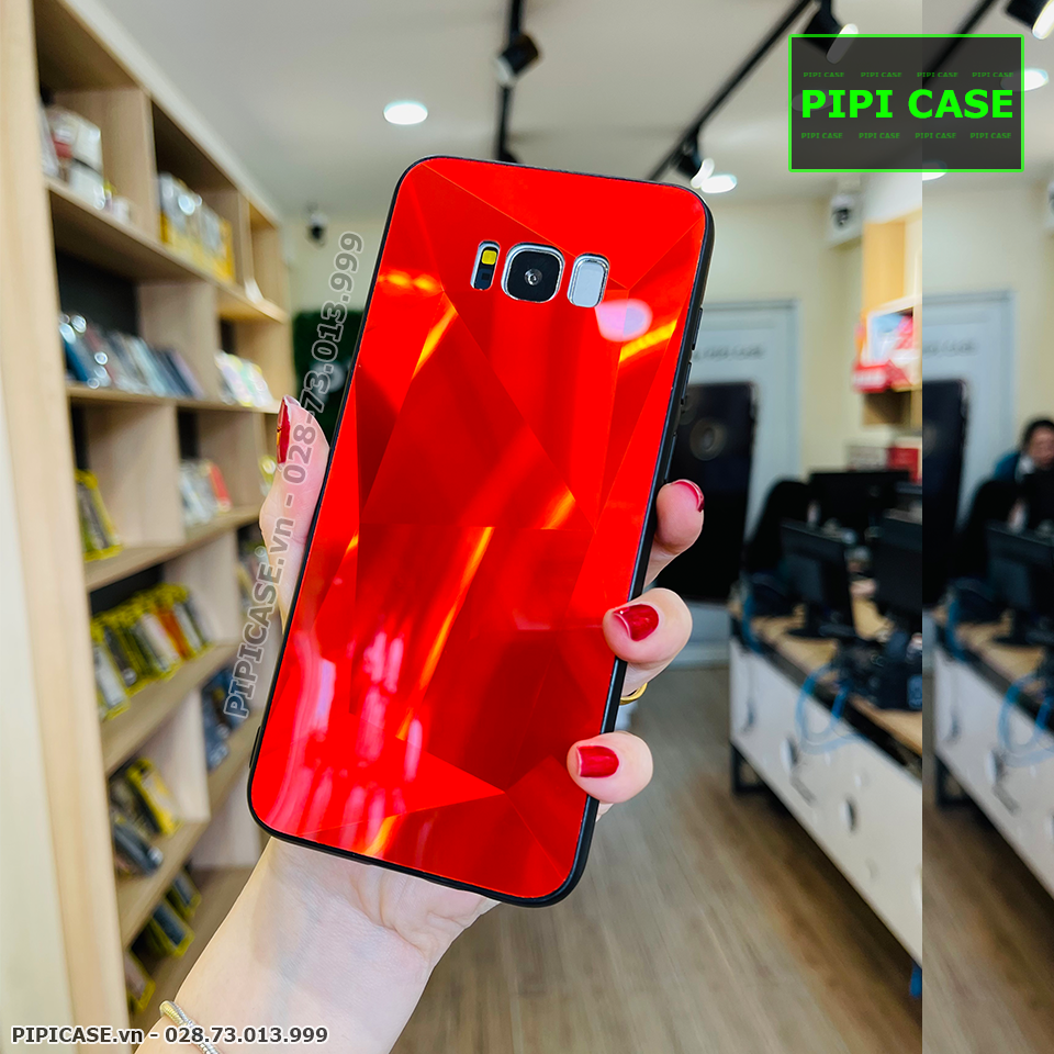 Ốp Lưng Samsung S8 Plus - Kim Cương 6D - Đỏ