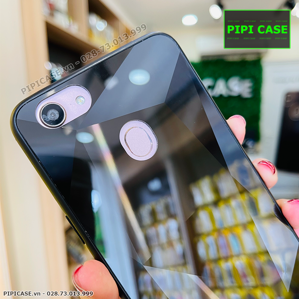 Ốp Lưng Oppo F5 - Kim Cương 6D - Đen
