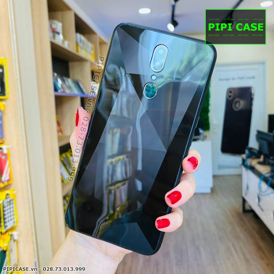 Ốp Lưng Oppo F11 - Kim Cương 6D - Đen