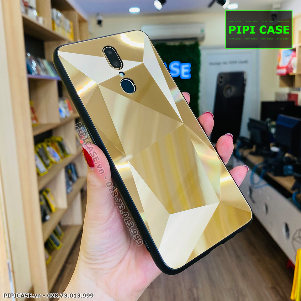 Ốp Lưng Oppo F11 - Kim Cương 6D - Vàng