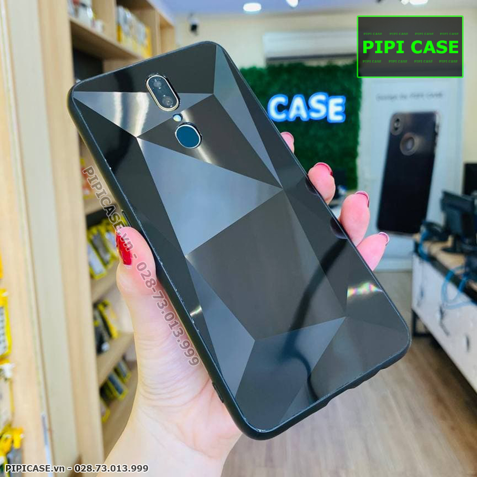 Ốp Lưng Oppo F11 - Kim Cương 6D - Đen