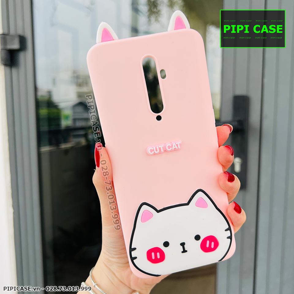 Ốp Lưng Oppo Reno 2F - HH Cat - Hồng