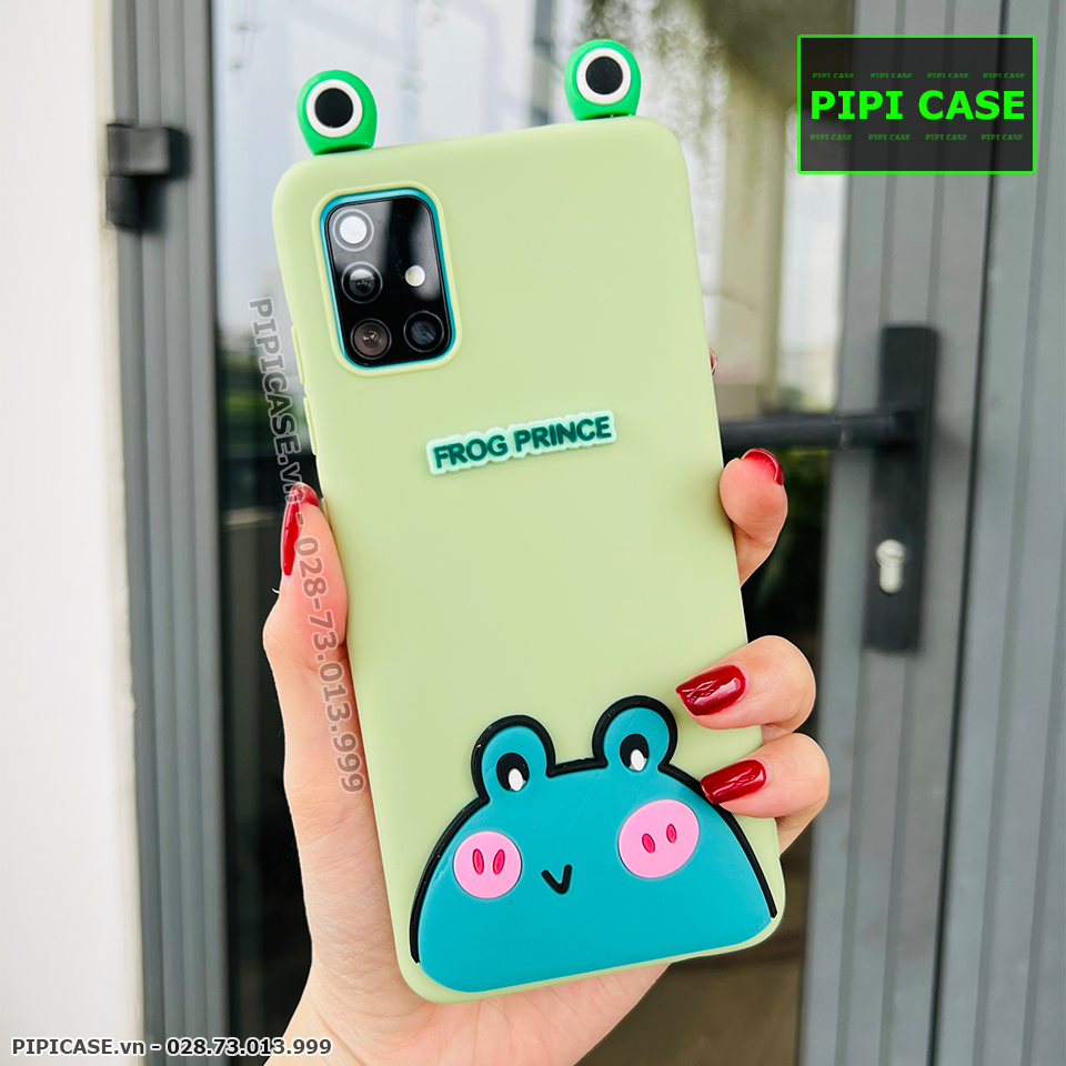 Ốp Lưng Samsung A71 - HH Frog - Xanh Lá